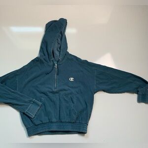 Champion Hoodie‎ Half Zip Sports Sweatshirt, Blue, Women’s - XL